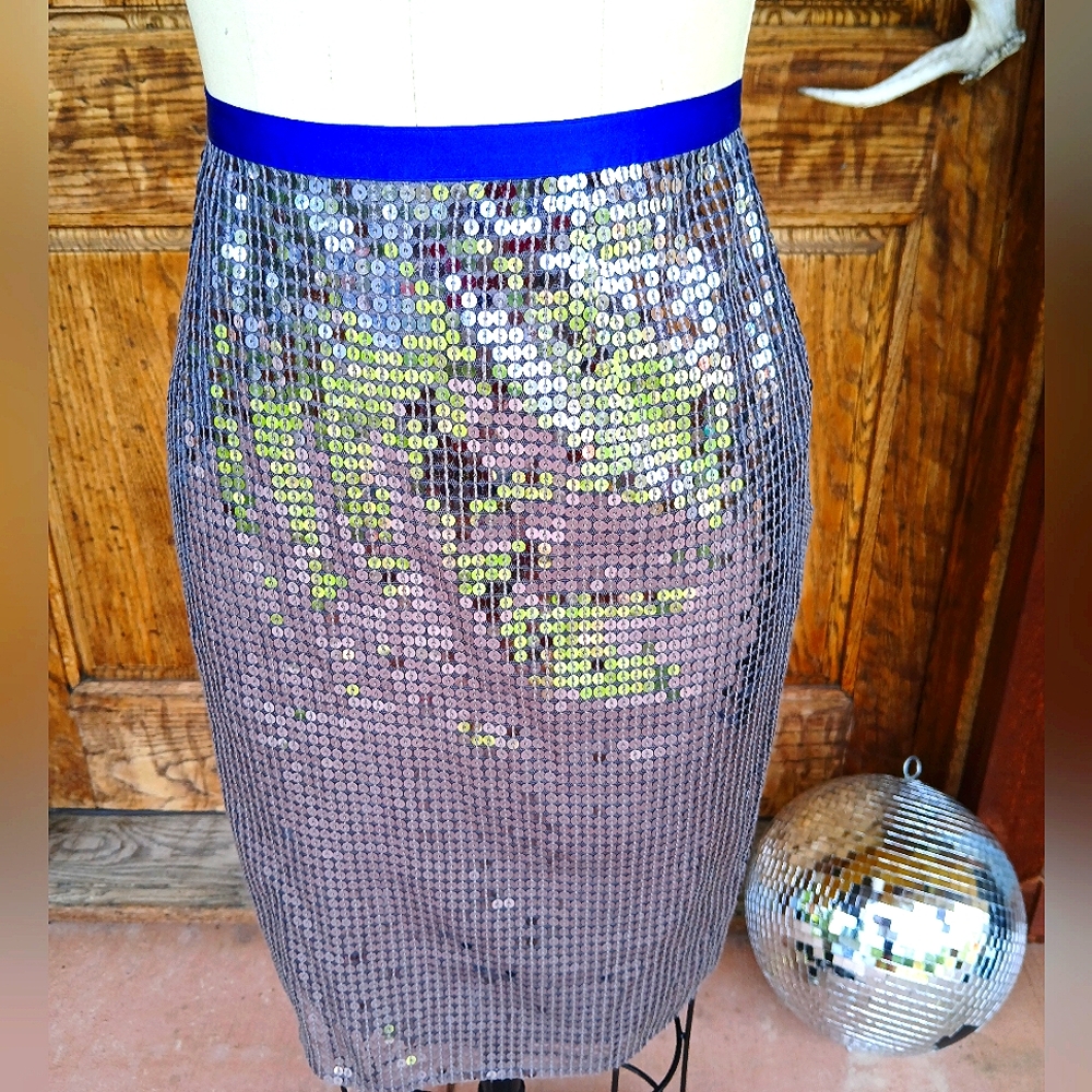 Tracy Reese Skirt PLENTY DISCO BALL MIDI PENCIL SEQUIN Size 2 Maximalist